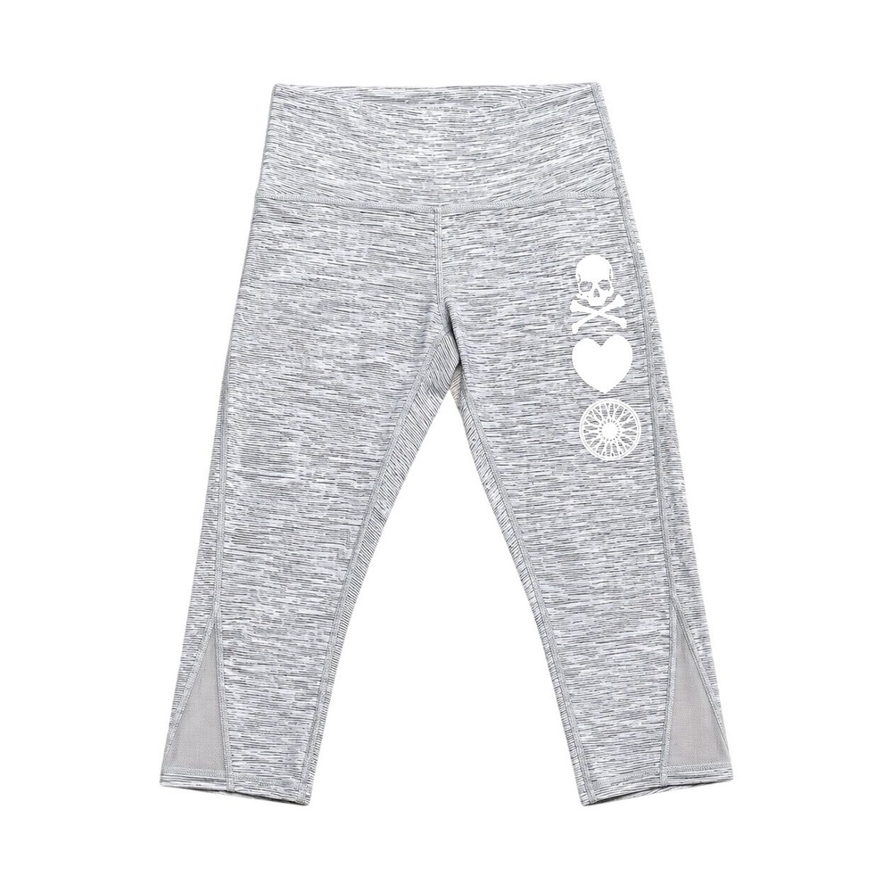 Lululemon x SoulCycle Train Times Crop 17" Leggings Gray Space Dye Mesh Size 4